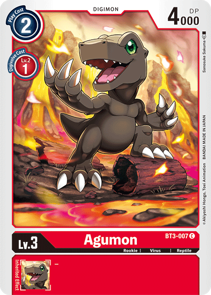 BT3-007, Common, Digimon, Red, Release Special Booster Ver.1.5, Reptile, Rookie, Virus Agumon [BT3-007] [Release Special Booster Ver.1.5] - Trading Card World
