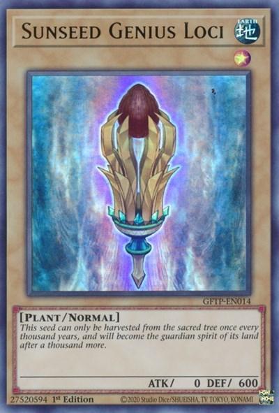 1st Edition, Earth, Ghosts from the Past, Normal Monster, Plant, Ultra Rare Sunseed Genius Loci [GFTP-EN014] Ultra Rare - Trading Card World