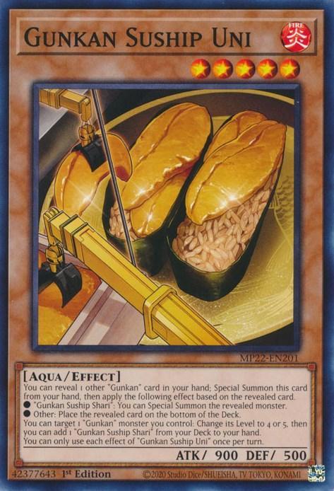 1st Edition, 2022 Tin of the Pharaoh's Gods, Aqua, Common, Effect Monster, Fire Gunkan Suship Uni [MP22-EN201] Common - Trading Card World