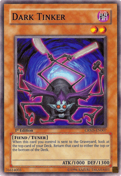 1st Edition, Common, Crimson Crisis, Dark, Fiend, Tuner Monster, Unlimited Dark Tinker [CRMS-EN007] Common - Trading Card World