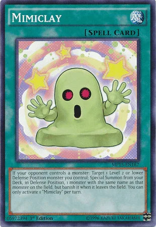 1st Edition, 2015 Mega-Tins Mega Pack, Common, Normal Spell, Spell Mimiclay [MP15-EN167] Common - Trading Card World
