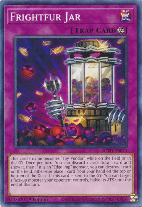 1st Edition, Common, Continuous Trap, Rise of the Duelist, Trap Frightfur Jar [ROTD-EN074] Common - Trading Card World