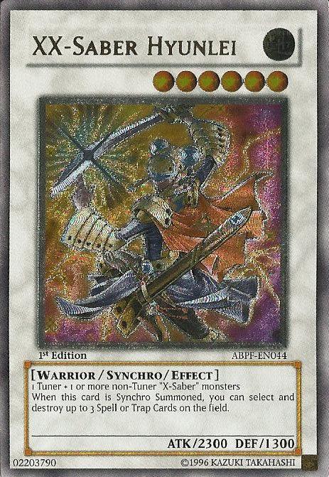 1st Edition, Absolute Powerforce, Earth, Synchro/Effect Monster, Ultimate Rare, Unlimited, Warrior XX-Saber Hyunlei [ABPF-EN044] Ultimate Rare - Trading Card World