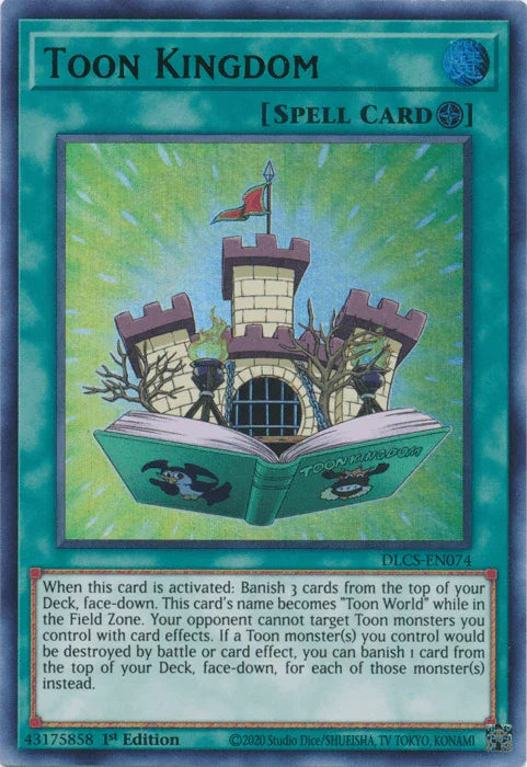 1st Edition, Dragons of Legend: The Complete Series, Field Spell, Spell, Ultra Rare Toon Kingdom (Green) [DLCS-EN074] Ultra Rare - Trading Card World