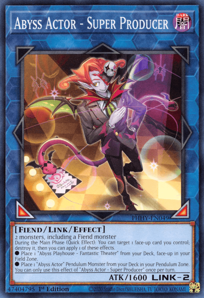 1st Edition, Common, Dark, Fiend, Link/Effect Monster, Photon Hypernova Abyss Actor - Super Producer [PHHY-EN049] Common - Trading Card World