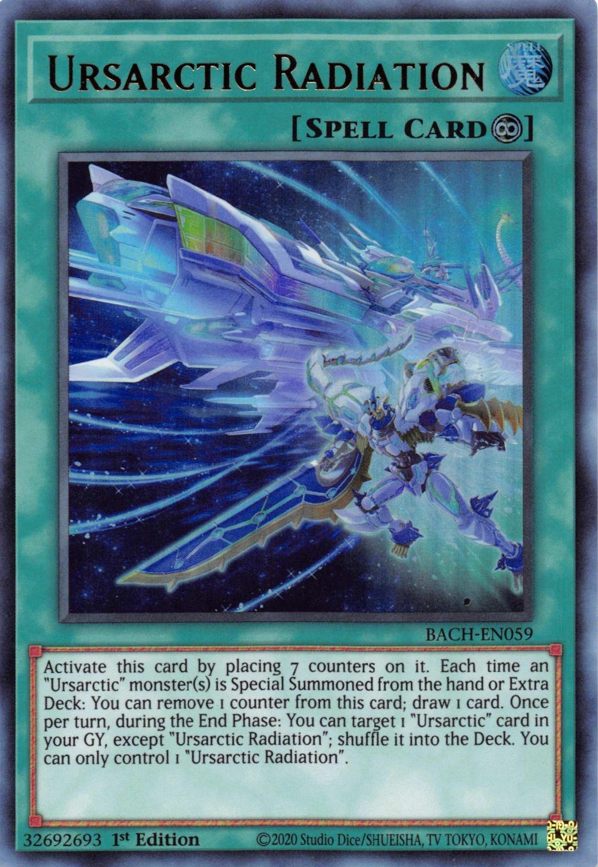 1st Edition, Battle of Chaos, Continuous Spell, Spell, Ultra Rare Ursarctic Radiation [BACH-EN059] Ultra Rare - Trading Card World