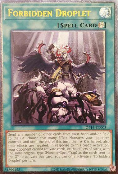 OTS Tournament Pack 16, Quick-Play Spell, Spell, Ultimate Rare, Unlimited Forbidden Droplet [OP16-EN003] Ultimate Rare - Trading Card World