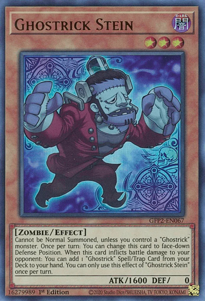 1st Edition, Dark, Effect Monster, Ghosts From the Past: The 2nd Haunting, Ultra Rare, Zombie Ghostrick Stein [GFP2-EN067] Ultra Rare - Trading Card World