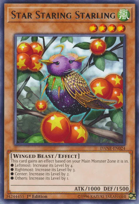1st Edition, Dark Neostorm, Effect Monster, Rare, Unlimited, Wind, Winged Beast Star Staring Starling [DANE-EN024] Rare - Trading Card World