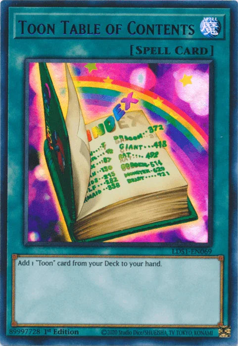 1st Edition, Legendary Duelists: Season 1, Normal Spell, Spell, Ultra Rare Toon Table of Contents (Blue) [LDS1-EN069] Ultra Rare - Trading Card World