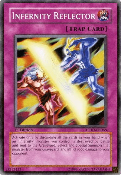 1st Edition, Common, Normal Trap, The Shining Darkness, Trap, Unlimited Infernity Reflector [TSHD-EN068] Common - Trading Card World