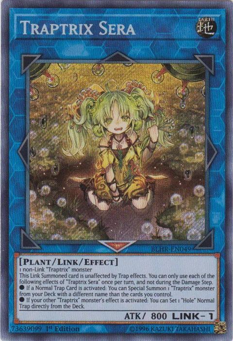 1st Edition, Battles of Legend: Hero's Revenge, Earth, Link/Effect Monster, Plant, Secret Rare Traptrix Sera [BLHR-EN049] Secret Rare - Trading Card World