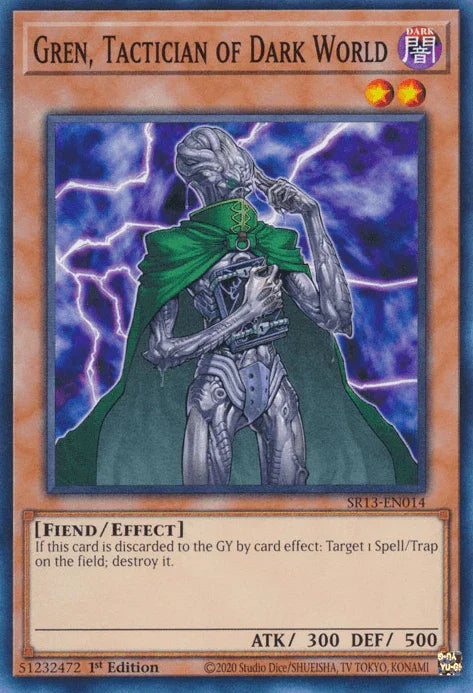 1st Edition, Common, Dark, Effect Monster, Fiend, Structure Deck: Dark World Gren, Tactician of Dark World [SR13-EN014] Common - Trading Card World