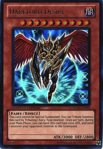 Dark, Effect Monster, Fairy, GX Manga Promotional Cards, Limited, Ultra Rare Darklord Desire [YG05-EN001] Ultra Rare - Trading Card World