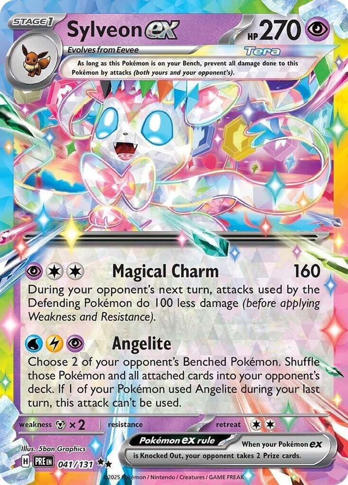041, Double Rare, Holofoil, Metal [x2], Psychic, Scarlet & Violet: Prismatic Evolutions Sylveon ex (041/131) [Scarlet & Violet: Prismatic Evolutions] - Trading Card World