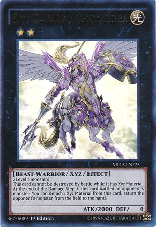 1st Edition, 2015 Mega-Tins Mega Pack, Beast-Warrior, Light, Ultra Rare, Xyz/Effect Monster Sky Cavalry Centaurea [MP15-EN225] Ultra Rare - Trading Card World