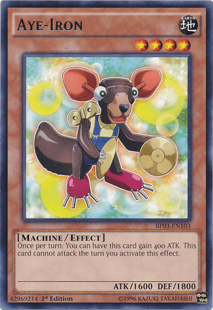 1st Edition, Battle Pack 3: Monster League, Earth, Effect Monster, Machine, Rare Aye-Iron [BP03-EN103] Rare - Trading Card World