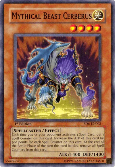 1st Edition, Common, Effect Monster, Light, Spellcaster, Structure Deck: Spellcaster's Judgment, Unlimited Mythical Beast Cerberus [SD6-EN002] Common - Trading Card World