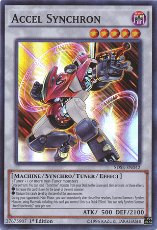 1st Edition, Dark, Machine, Structure Deck: Synchron Extreme, Super Rare, Synchro/Tuner/Effect Monster Accel Synchron [SDSE-EN042] Super Rare - Trading Card World