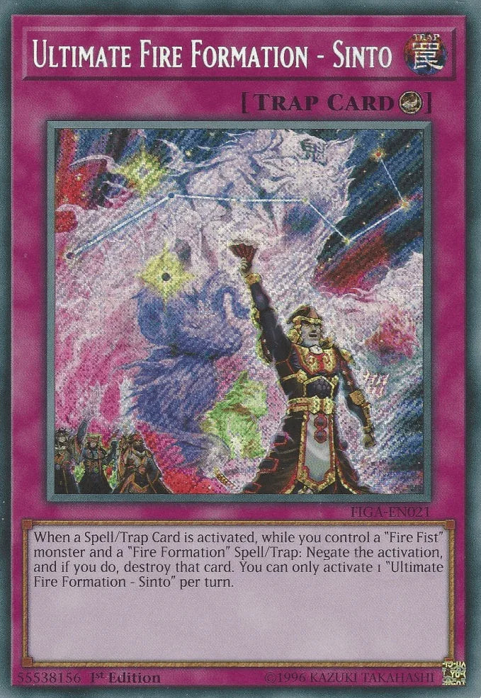 1st Edition, Counter Trap, Fists of the Gadgets, Secret Rare, Trap Ultimate Fire Formation - Sinto [FIGA-EN021] Secret Rare - Trading Card World
