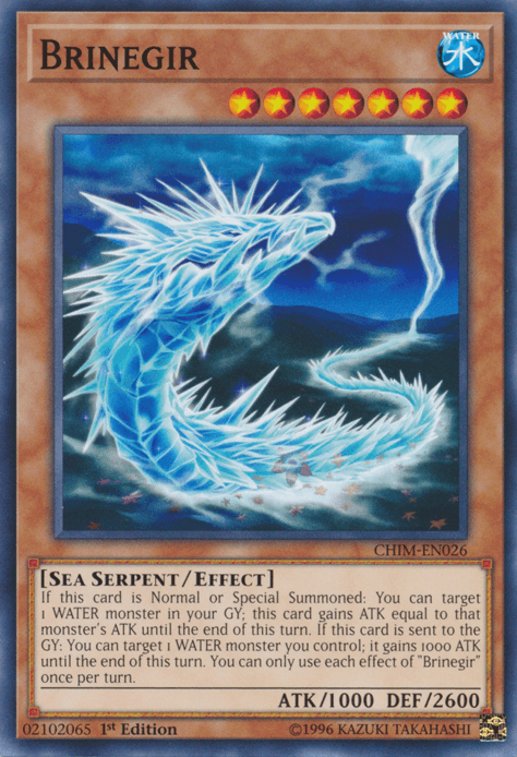 1st Edition, Chaos Impact, Common, Effect Monster, Sea Serpent, Unlimited, Water Brinegir [CHIM-EN026] Common - Trading Card World