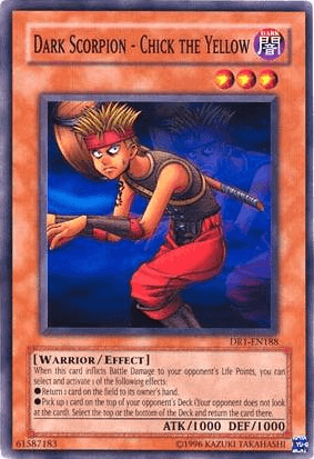 Common, Dark, Dark Revelation Volume 1, Effect Monster, Unlimited, Warrior Dark Scorpion - Chick the Yellow [DR1-EN188] Common - Trading Card World