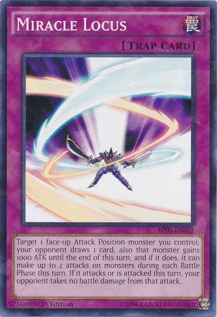 1st Edition, Battle Pack 3: Monster League, Normal Trap, Shatterfoil Rare, Trap Miracle Locus [BP03-EN213] Shatterfoil Rare - Trading Card World