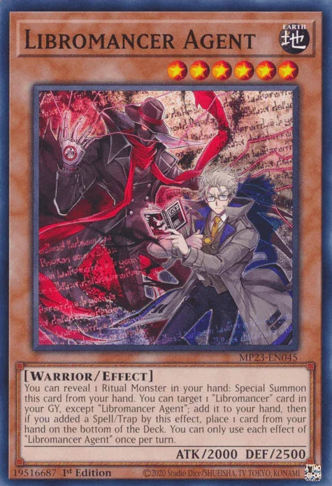 1st Edition, Common, Dueling Heroes Collectors Tin - Mega Pack (25th Anniversary Edition), Earth, Effect Monster, Warrior Libromancer Agent [MP23-EN045] Common - Trading Card World