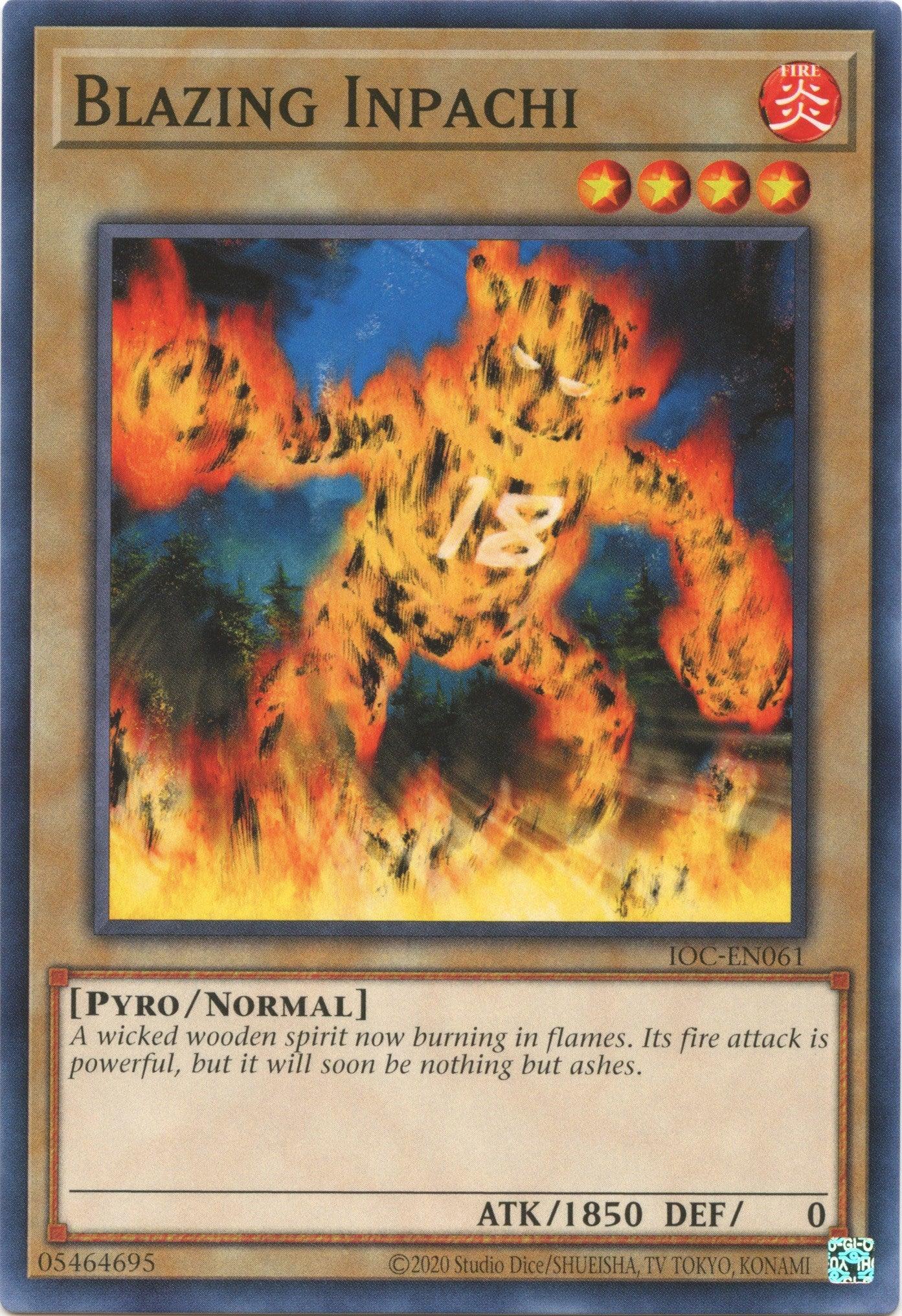 Common, Fire, Invasion of Chaos (25th Anniversary Edition), Normal Monster, Pyro, Unlimited Blazing Inpachi (25th Anniversary) [IOC-EN061] Common - Trading Card World