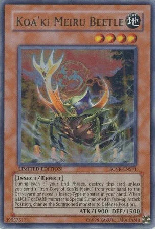 Earth, Effect Monster, Insect, Limited, Stardust Overdrive, Ultra Rare Koa'ki Meiru Beetle [SOVR-ENSP1] Ultra Rare - Trading Card World