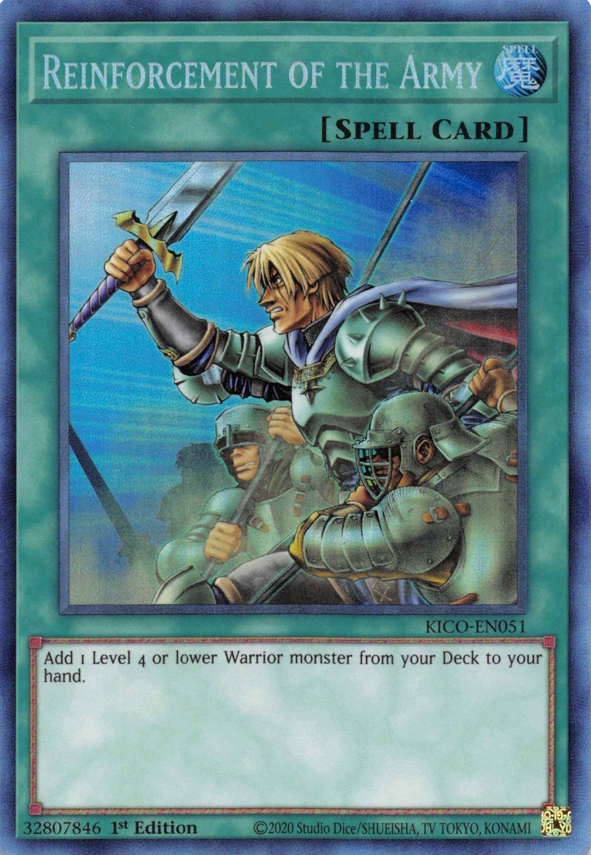 1st Edition, Collector's Rare, King's Court, Normal Spell, Spell Reinforcement of the Army (Collector's Rare) [KICO-EN051] Collector's Rare - Trading Card World