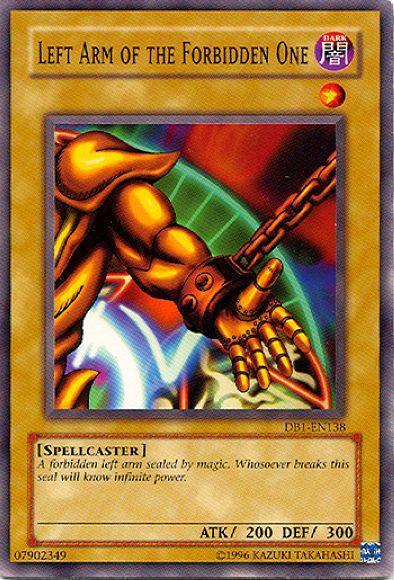 Common, Dark, Dark Beginning 1, Normal Monster, Spellcaster, Unlimited Left Arm of the Forbidden One [DB1-EN138] Common - Trading Card World