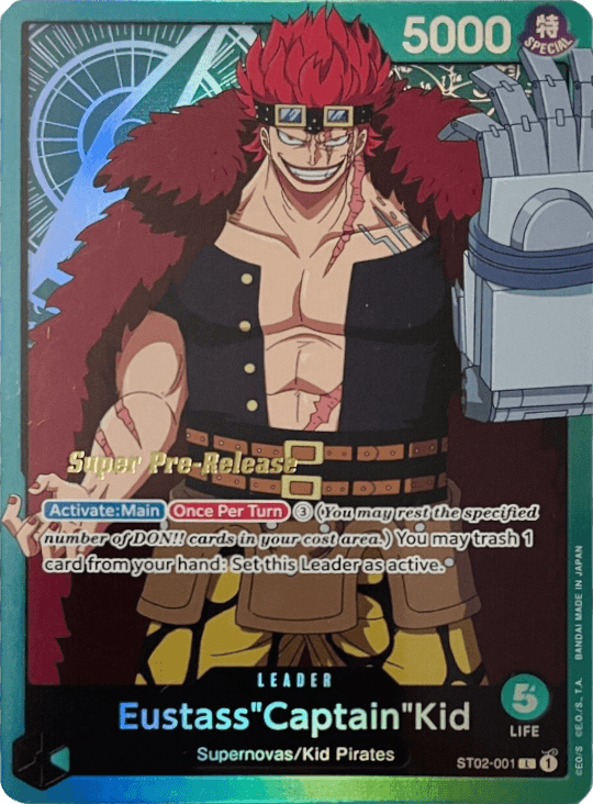 Kid Pirates, Leader, Starter Decks, Super Pre-Release Starter Deck: Worst Generation, Supernovas Eustass"Captain"Kid (001) [Super Pre-Release Starter Deck: Worst Generation] - Trading Card World