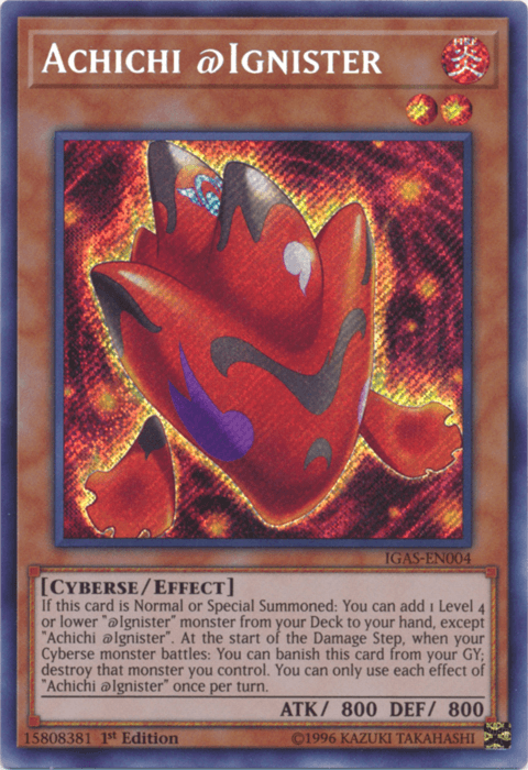 1st Edition, Cyberse, Effect Monster, Fire, Ignition Assault, Secret Rare, Unlimited Achichi @Ignister [IGAS-EN004] Secret Rare - Trading Card World