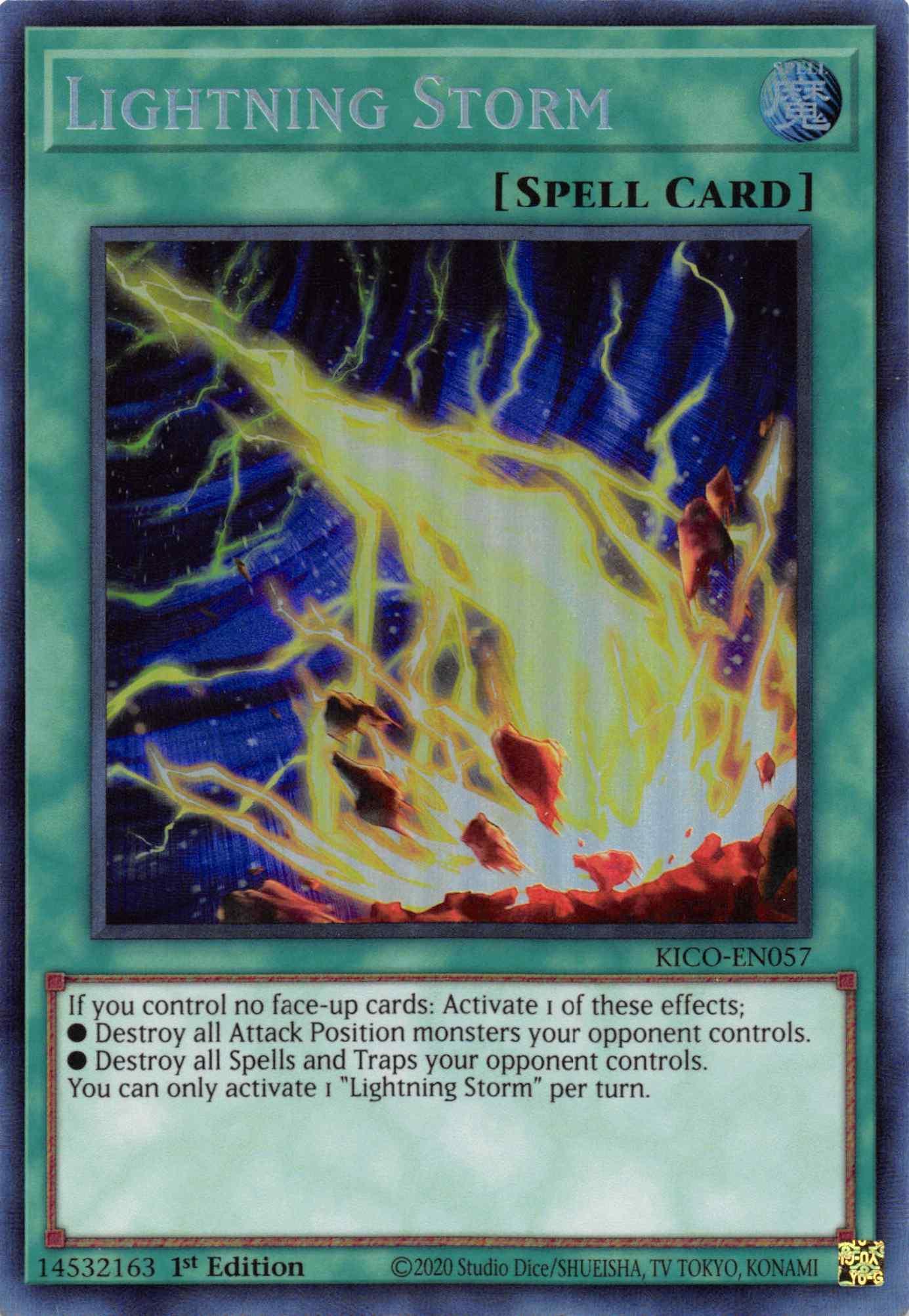 1st Edition, Collector's Rare, King's Court, Normal Spell, Spell Lightning Storm (Collector's Rare) [KICO-EN057] Collector's Rare - Trading Card World