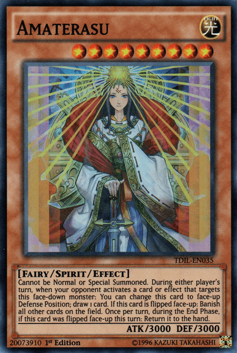 1st Edition, Fairy, Light, Spirit/Effect Monster, Super Rare, The Dark Illusion, Unlimited Amaterasu [TDIL-EN035] Super Rare - Trading Card World