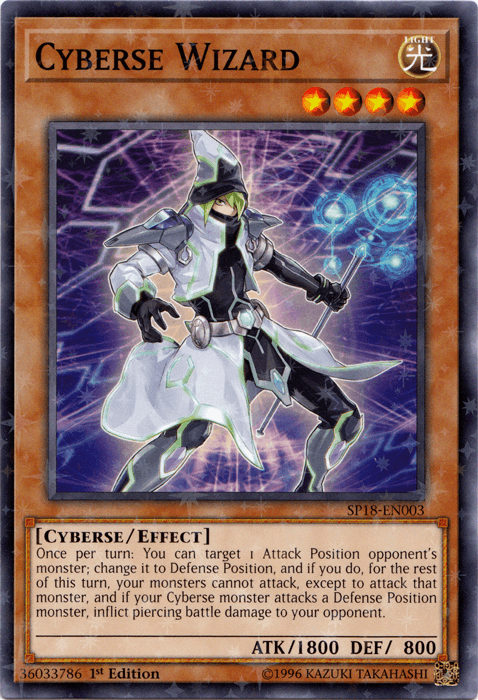1st Edition, Cyberse, Effect Monster, Light, Star Pack VRAINS, Starfoil Rare Cyberse Wizard [SP18-EN003] Starfoil Rare - Trading Card World