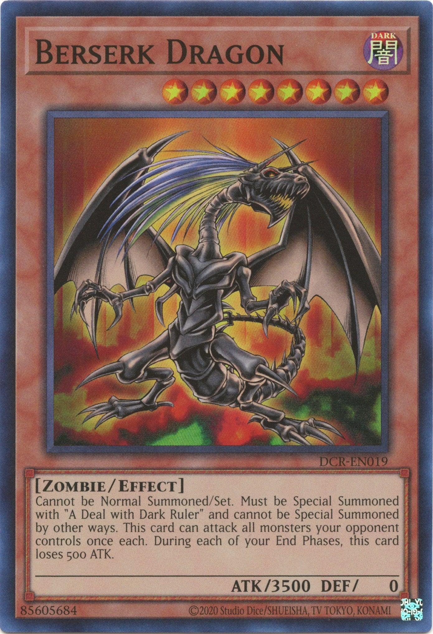 Dark, Dark Crisis (25th Anniversary Edition), Effect Monster, Super Rare, Unlimited, Zombie Berserk Dragon (25th Anniversary) [DCR-EN019] Super Rare - Trading Card World