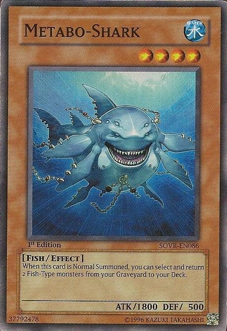 1st Edition, Effect Monster, Fish, Stardust Overdrive, Super Rare, Unlimited, Water Metabo-Shark [SOVR-EN086] Super Rare - Trading Card World