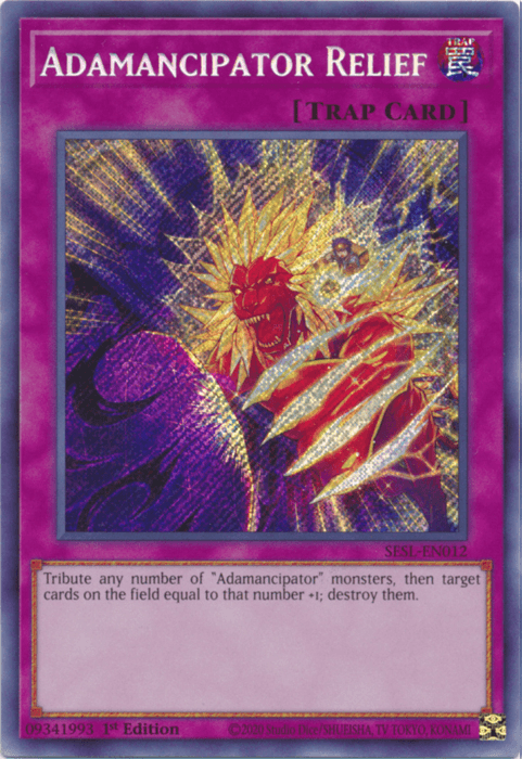 1st Edition, Normal Trap, Secret Rare, Secret Slayers, Trap Adamancipator Relief [SESL-EN012] Secret Rare - Trading Card World