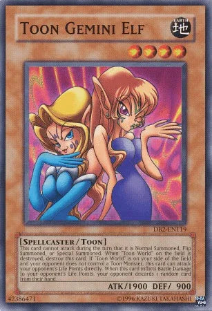 Common, Dark Beginning 2, Earth, Spellcaster, Toon Monster, Unlimited Toon Gemini Elf [DB2-EN119] Common - Trading Card World