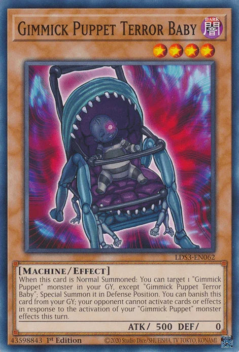 1st Edition, Common, Dark, Effect Monster, Legendary Duelists: Season 3, Machine Gimmick Puppet Terror Baby [LDS3-EN062] Common - Trading Card World