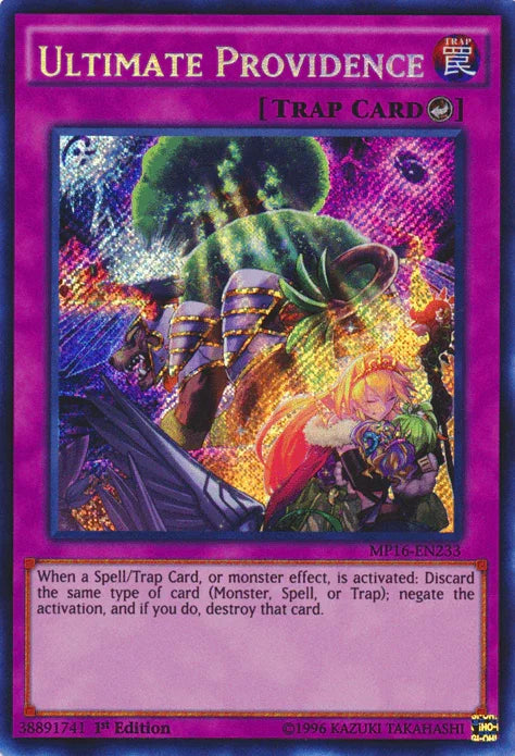 1st Edition, 2016 Mega-Tins Mega Pack, Counter Trap, Secret Rare, Trap, Unlimited Ultimate Providence [MP16-EN233] Secret Rare - Trading Card World