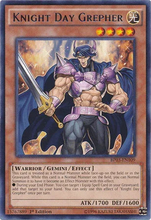 1st Edition, Battle Pack 3: Monster League, Gemini/Effect Monster, Light, Rare, Warrior Knight Day Grepher [BP03-EN109] Rare - Trading Card World