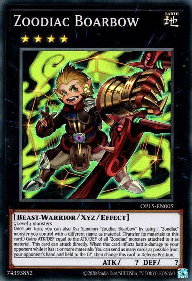 Beast-Warrior, Earth, OTS Tournament Pack 15, Super Rare, Unlimited, Xyz Zoodiac Boarbow [OP15-EN005] Super Rare - Trading Card World