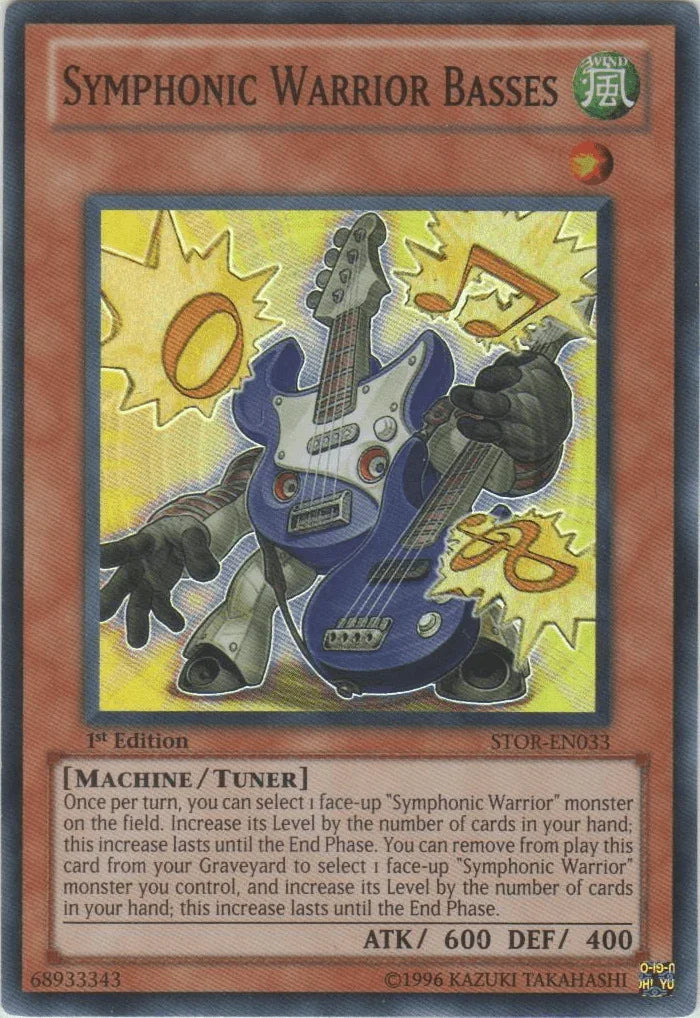 1st Edition, Machine, Storm of Ragnarok, Super Rare, Tuner Monster, Unlimited, Wind Symphonic Warrior Basses [STOR-EN033] Super Rare - Trading Card World