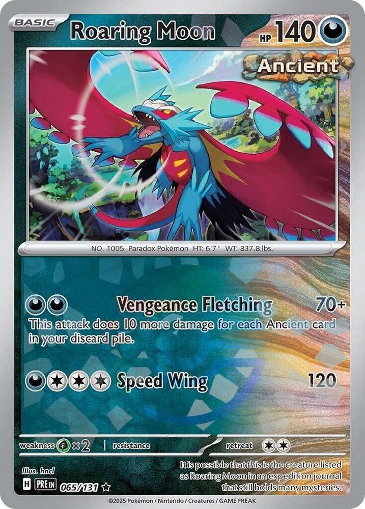 065, Darkness, Grass [x2], Holofoil, Rare, Scarlet & Violet: Prismatic Evolutions Roaring Moon (065/131) (Poke Ball Pattern) [Scarlet & Violet: Prismatic Evolutions] - Trading Card World