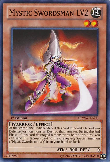 1st Edition, Common, Earth, Effect Monster, Legendary Collection 3: Yugi's World, Unlimited, Warrior Mystic Swordsman LV2 [LCYW-EN200] Common - Trading Card World