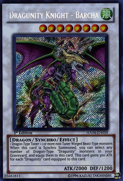 1st Edition, Dragon, Hidden Arsenal 4, Secret Rare, Synchro/Effect Monster, Unlimited, Wind Dragunity Knight - Barcha [HA04-EN059] Secret Rare - Trading Card World