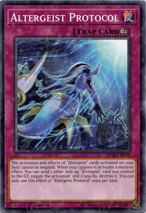 1st Edition, Continuous Trap, Star Pack VRAINS, Starfoil Rare, Trap Altergeist Protocol [SP18-EN048] Starfoil Rare - Trading Card World